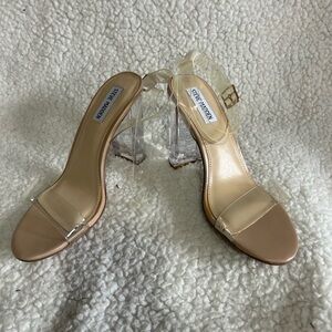 Steve Madden Clear Strap Heels - Tan